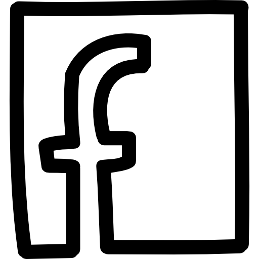 Facebook letter logo in a square hand drawn outline